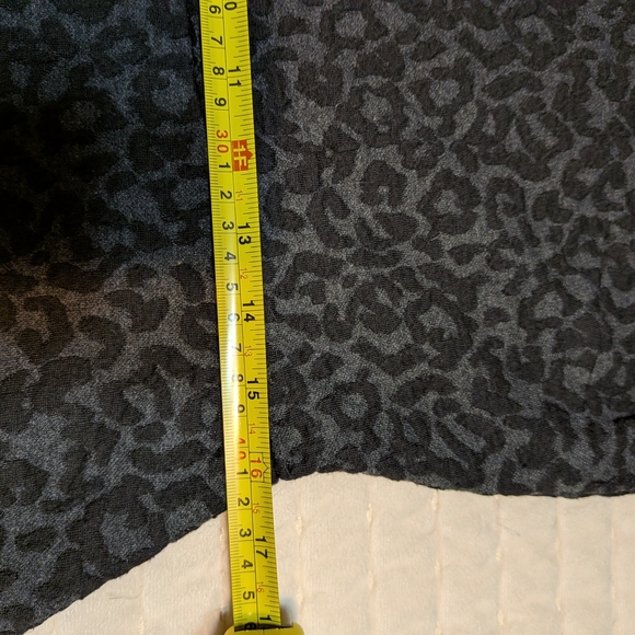 LOFT Black and Charcoal Leopard-Print Fit & Flare Dress - Picture 4 of 7